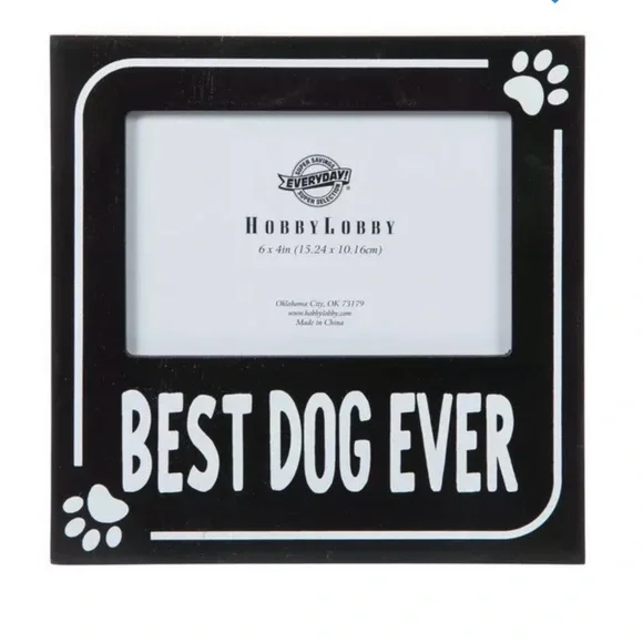 Black 'Best Dog Ever' Photo Frame 6 x4 - Picture 2 of 3